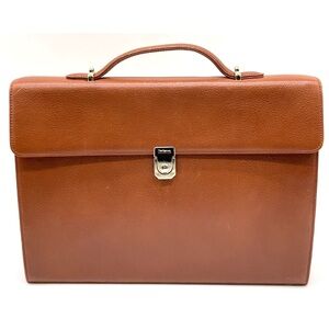 Burberrys Inner Nova Check Classic Brown Leather Briefcase👝